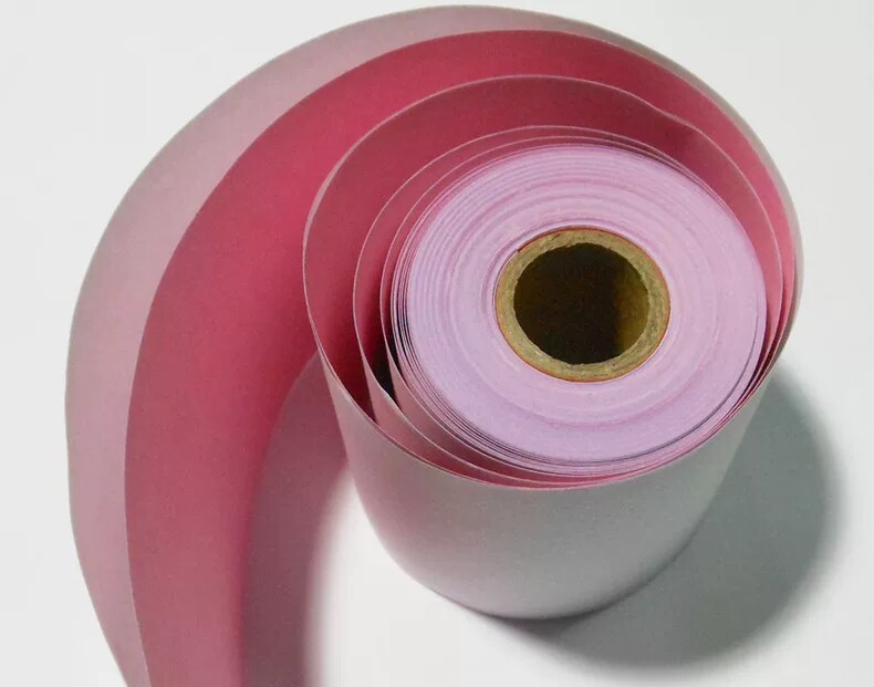 针式打印机收银纸75*60mm两联无碳打印纸三层小票纸二联白红双层