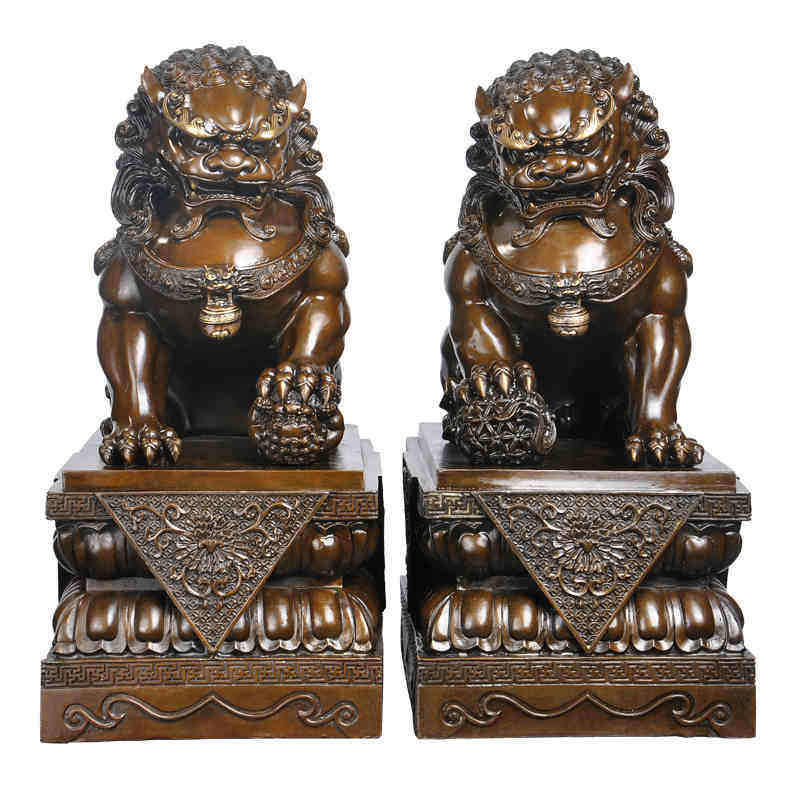 铜狮子工艺品摆件北京狮故宫狮铜狮摆件一对家居装饰摆件宫门狮子