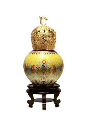 刘永森作品铜胎錾刻景泰蓝大吉熏