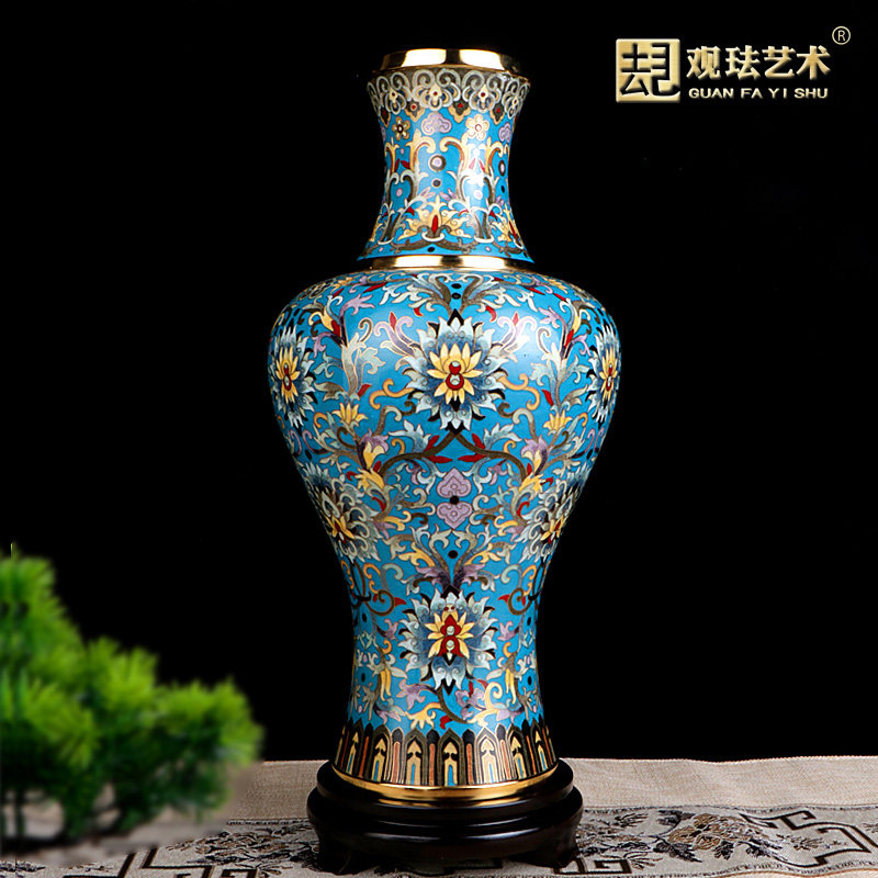 北京特色工艺礼品景泰蓝花瓶大唐风韵花纹铜家居饰品掐丝珐琅摆件