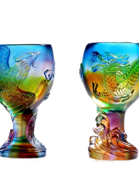 琉璃龙凤杯结婚礼物送朋友闺蜜