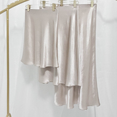 真醋酸皱褶肌理感贝壳粉色半身裙女短中长款 伞裙鱼尾垂感显瘦减龄