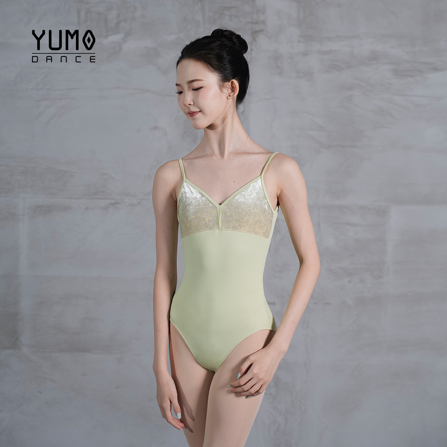 YumoDance芭蕾舞服女拼色吊带连体练功服经典基训服儿童艺考体服