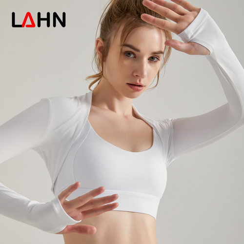 LAHN瑜伽罩衫长袖女开衫时尚罩衫紧身防晒短款外搭披肩健身瑜伽服