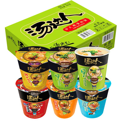 汤达人日式豚骨拉面杯装速食泡面