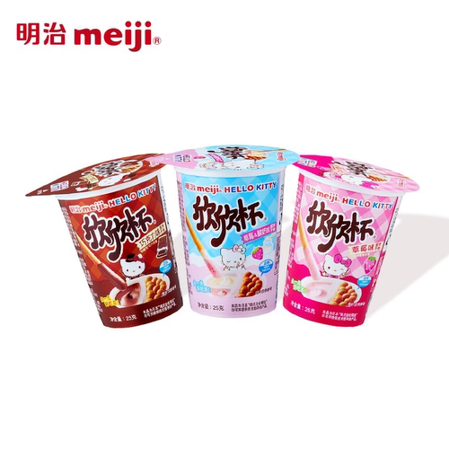 明治蘸酱草莓味牛奶味
