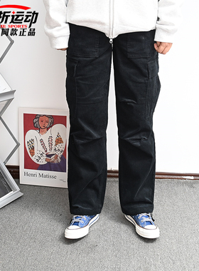 Converse匡威新款男子黑色梭织运动休闲长裤直筒裤子10027092-A01