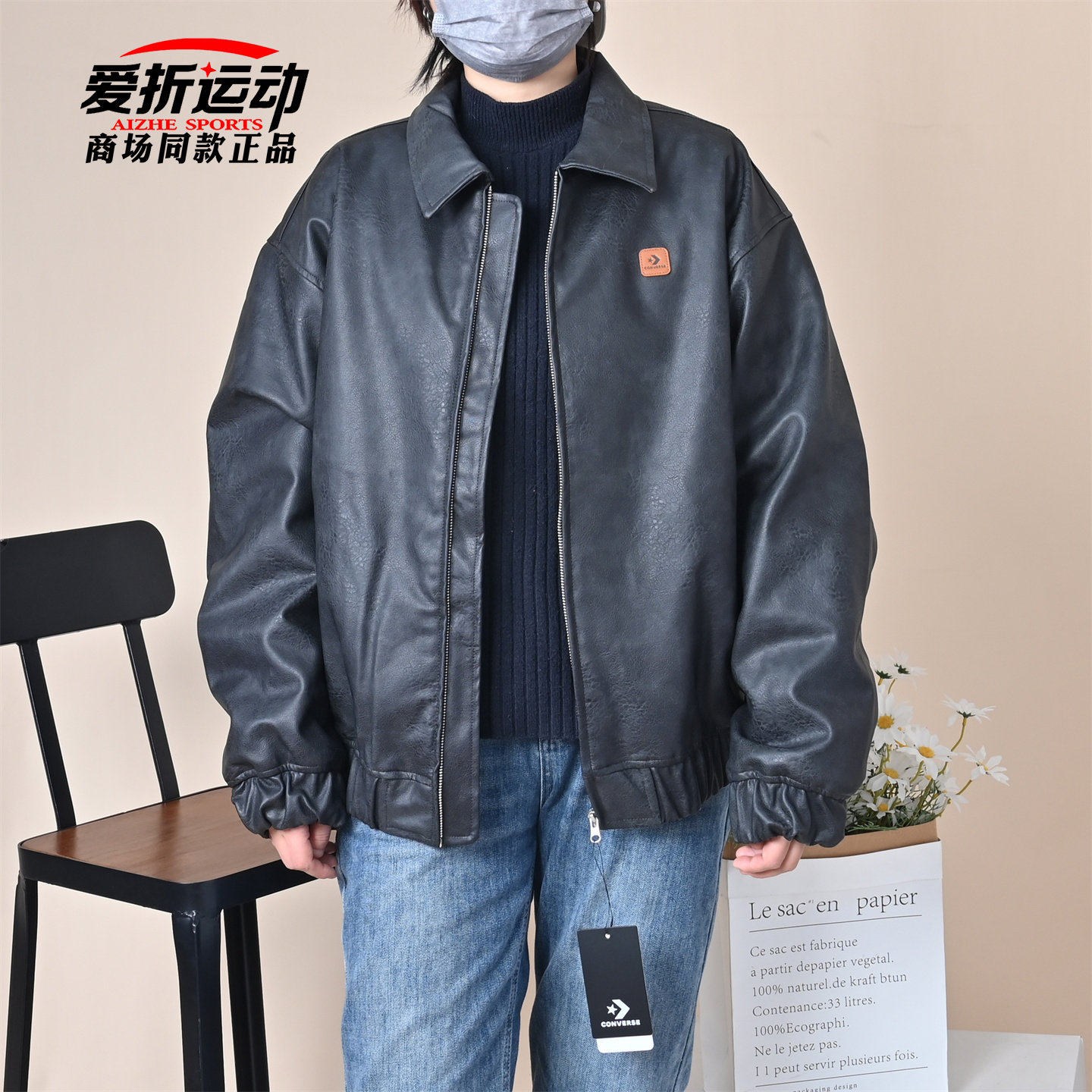 匡威Converse新款男女情侣百搭翻领棉服保暖休闲外套UCJ413-GHM