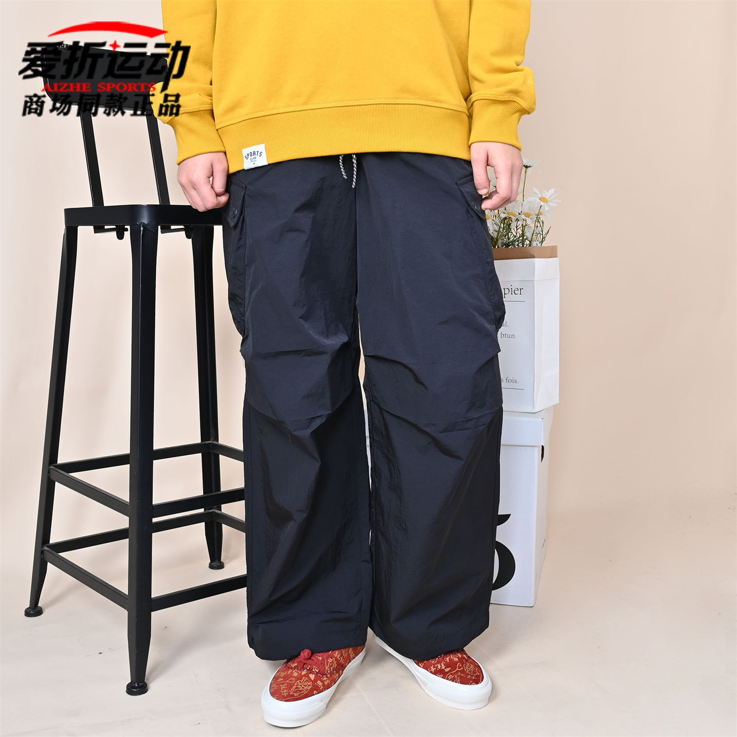 New Balance NB新款女子百搭时尚直筒裤休闲梭织长裤WB61P247-BK