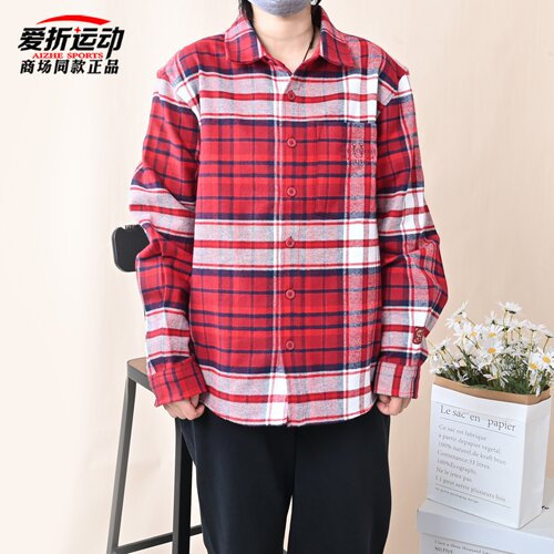 Converse匡威男女红色格子衬衣