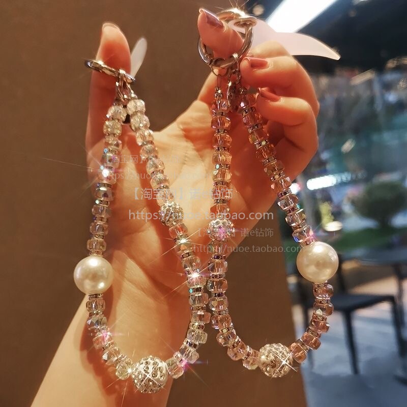 水钻球手链女款ins简约时尚轻奢小清新挂链手机挂绳短款适用手机