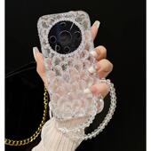 适用华为mate60手机壳80水钻70Air荣耀400女款 WinRT闪钻mate40RS镶钻80proMax带手链50高档P70防摔magic6软套