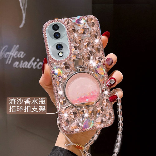 适用于荣耀80手机壳90创意100满钻200华为Pura70香水瓶P70支架P50全包X9B防摔P60女款P40潮牌X50i华为X40奢华