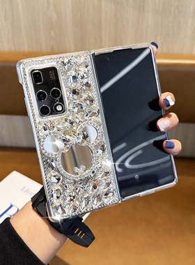 左右折叠屏适用于华为MateX2手机壳满屏闪钻米妮镜子透明壳个性小众创意定制原则全包防摔MateXS2保护套女款