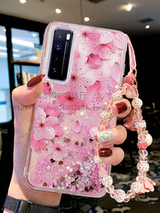 适用于华为nova7手机壳女款7se闪粉流沙硅胶7pro全包边防摔保护壳