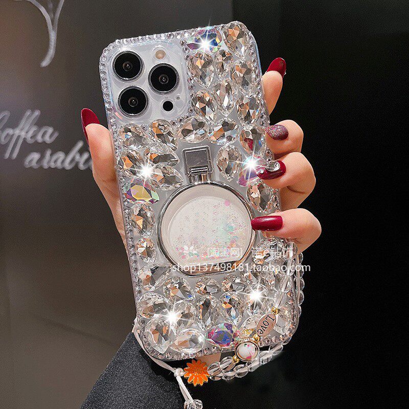 适用于苹果16手机壳iphone15新款14promax满钻13创意支架12pro水晶宝石水钻xsmax保护套xr防摔xs女款6S/7/8p