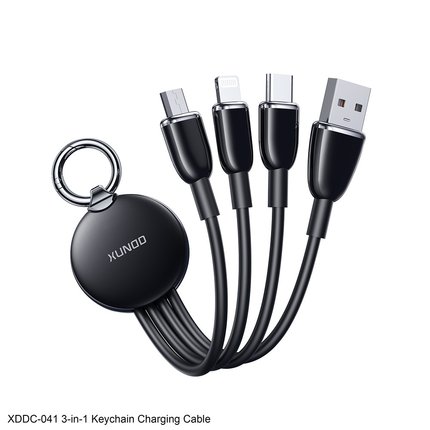 三合一数据线短款充电宝25cm厘米一拖三钥匙扣便携创意适用华为小米苹果15快充充电线14安卓type c多口12短线