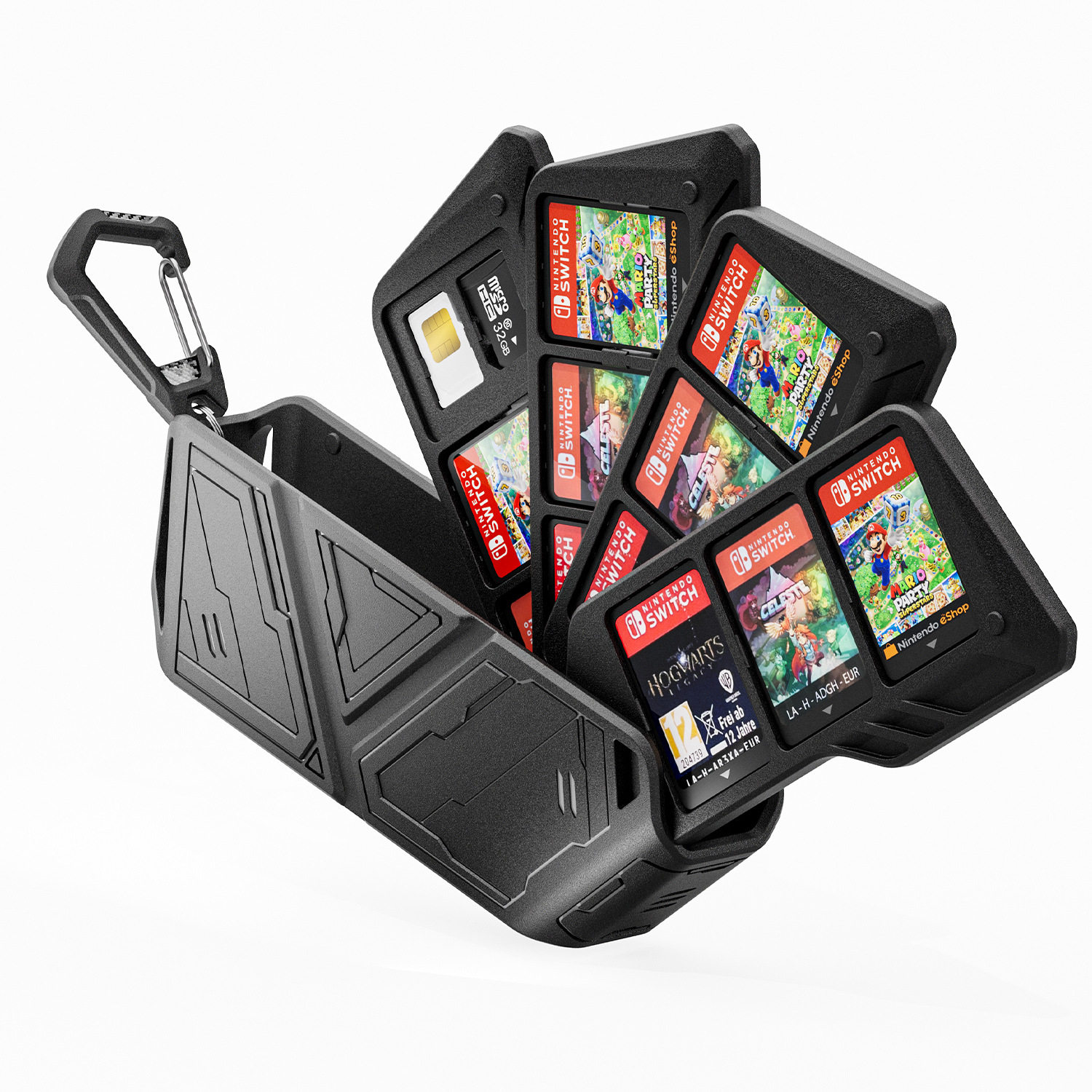 任天堂游戏卡收纳盒switch2 oledlite内存卡便携大容量透明卡夹包