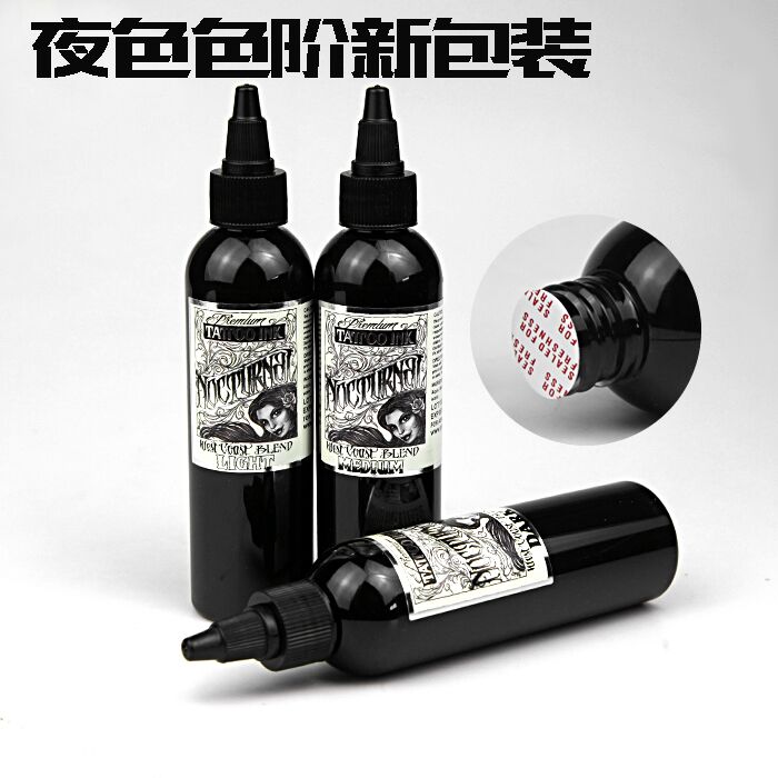 美国BISHOP夜色系列色阶3色4oz套装 纹身器材 纹身黑色色料3瓶装