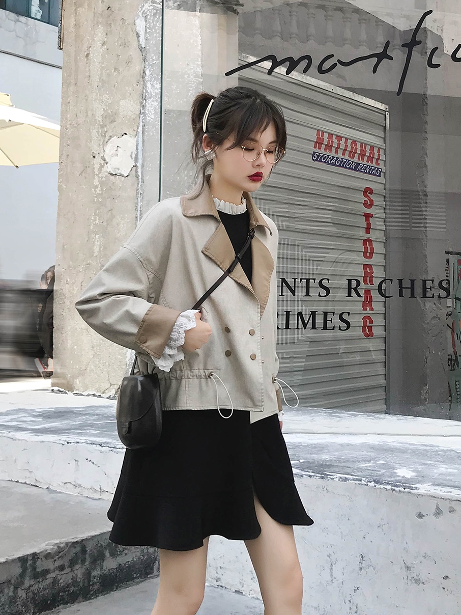 »¨ÀõÊóС½ã ƤÒÂÍâÌ×Å®2018пî¶Ì¿î¿íËÉÆøÖÊ·çÒ¿î·ÁìСƤÒÂ