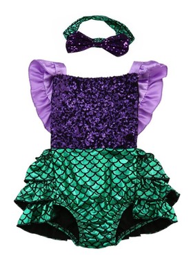 美人鱼泳衣亮片搭配连体衣夏季日光浴装服装