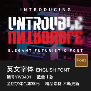 现代粗体极简未来科技logo电子竞技体育运动海报杂志标题英文字体