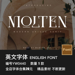 现代优雅艺术逆反差酸性logo服装品牌海报杂志标题排版ps英文字体