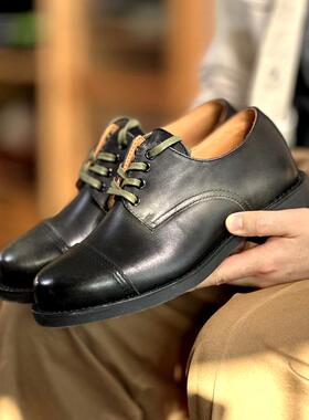 复古M65三接头制式皮鞋男软木填芯固特异工艺百搭潮德比鞋子