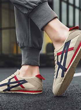 拼色阿甘潮鞋男鞋新款夏季透气低帮薄底帆布鞋春秋百搭休闲平板鞋