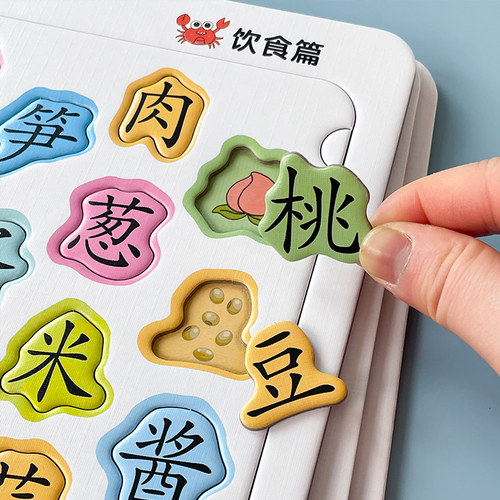 幼儿认字拼图板儿童3-4到6岁汉字识字卡片幼儿园宝宝进阶益智玩具 - 封面