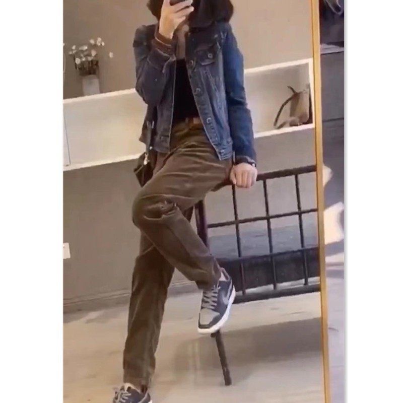 9998大爱美依缘2025秋冬新款时尚长袖牛仔外套休闲长裤女装显瘦潮