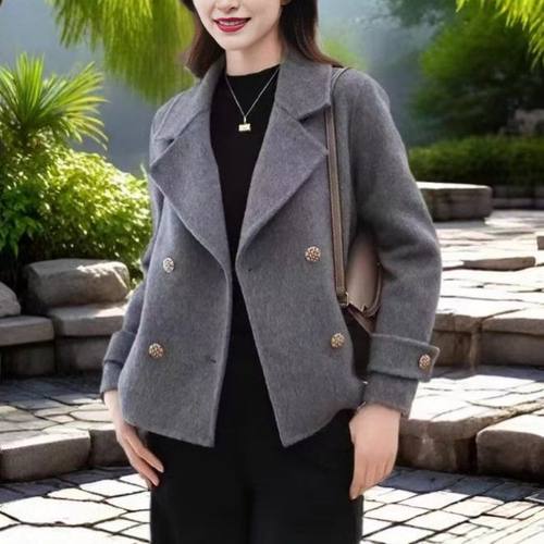 ZY2533大爱美依缘2025秋季新款时尚高级感女短款宽松休闲毛呢外套