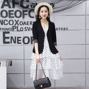 女装 职业气质修身 潮 韩版 发9381黑西服小外套上衣女2025年春秋新款