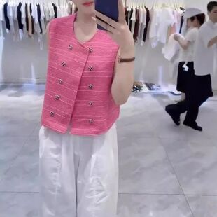 24607大爱美依缘2024新款高级感小香风马甲上衣高腰阔腿裤时尚女