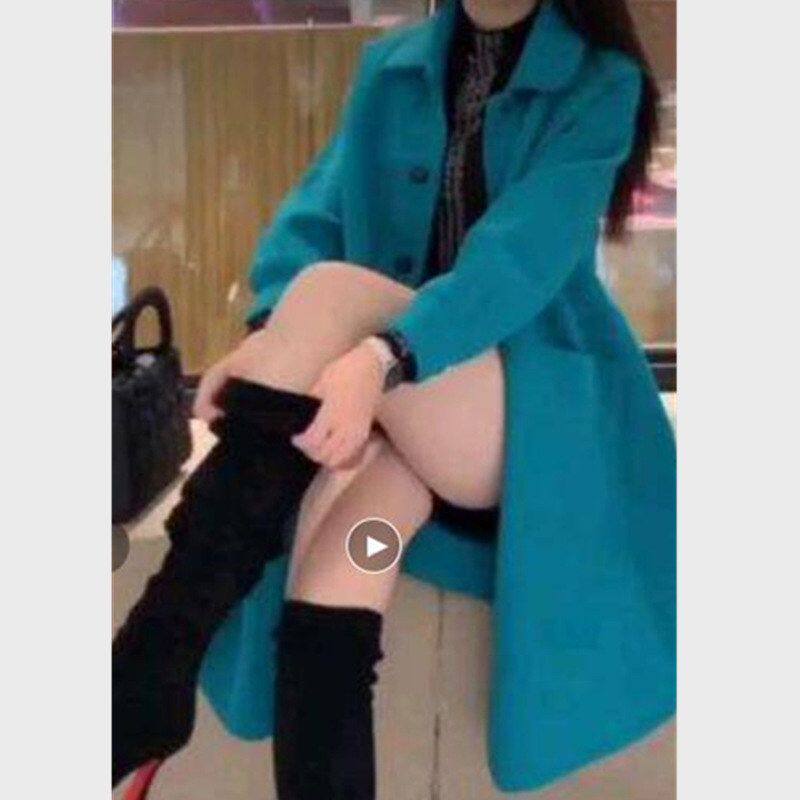 发361大爱美依缘2026秋冬新款时尚外套翻领长袖宽松显瘦中长款女