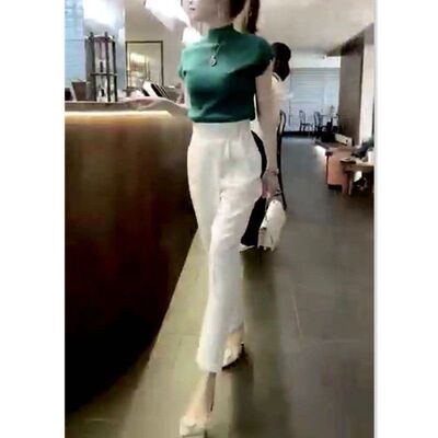88332大爱美依缘2024春季新款纯色时尚高腰垂坠感西裤减龄女裤潮