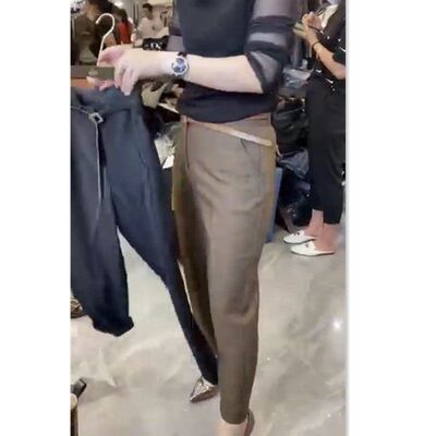 88562大爱美依缘2024春夏新款垂感高腰显瘦西裤时尚萝卜女裤潮