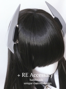 RE家原创机能风帅赛博朋克多色对夹天使界隈发夹发饰鸭嘴夹