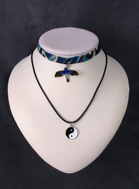 RE自制哥特新中式项链双层八卦吊坠y2k甜酷风项圈