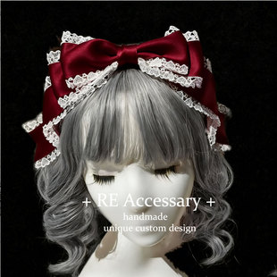 RE家olita日系优雅大蝴蝶结头饰多色KC古典风格 CLA发夹