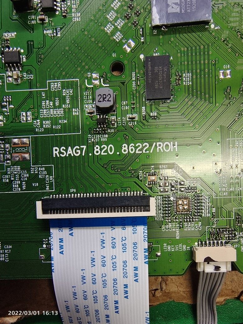 海信39A35.RSAG7.820.8622主板维修，亮蓝灯，不开机EMMC程序