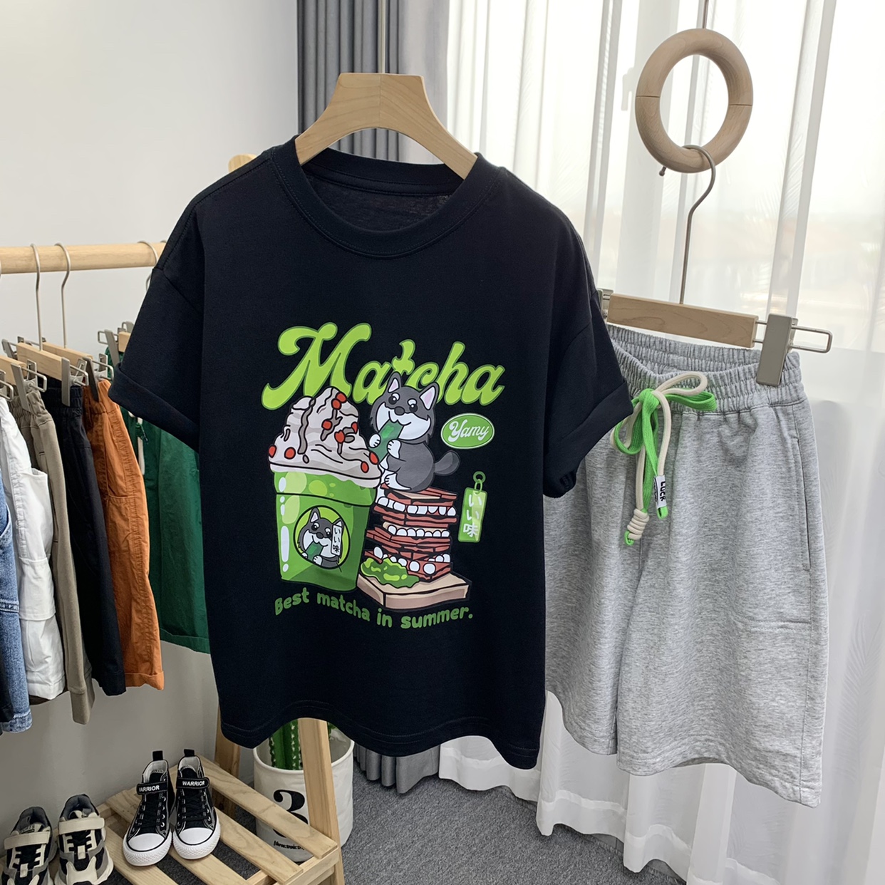 木糖橙童装夏装新款韩版男女童时尚卡通图案纯棉短袖T恤35008