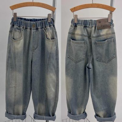 卡芙恰恰2025春夏新款儿童男女童薄款牛仔裤百搭长裤老爹裤潮3510