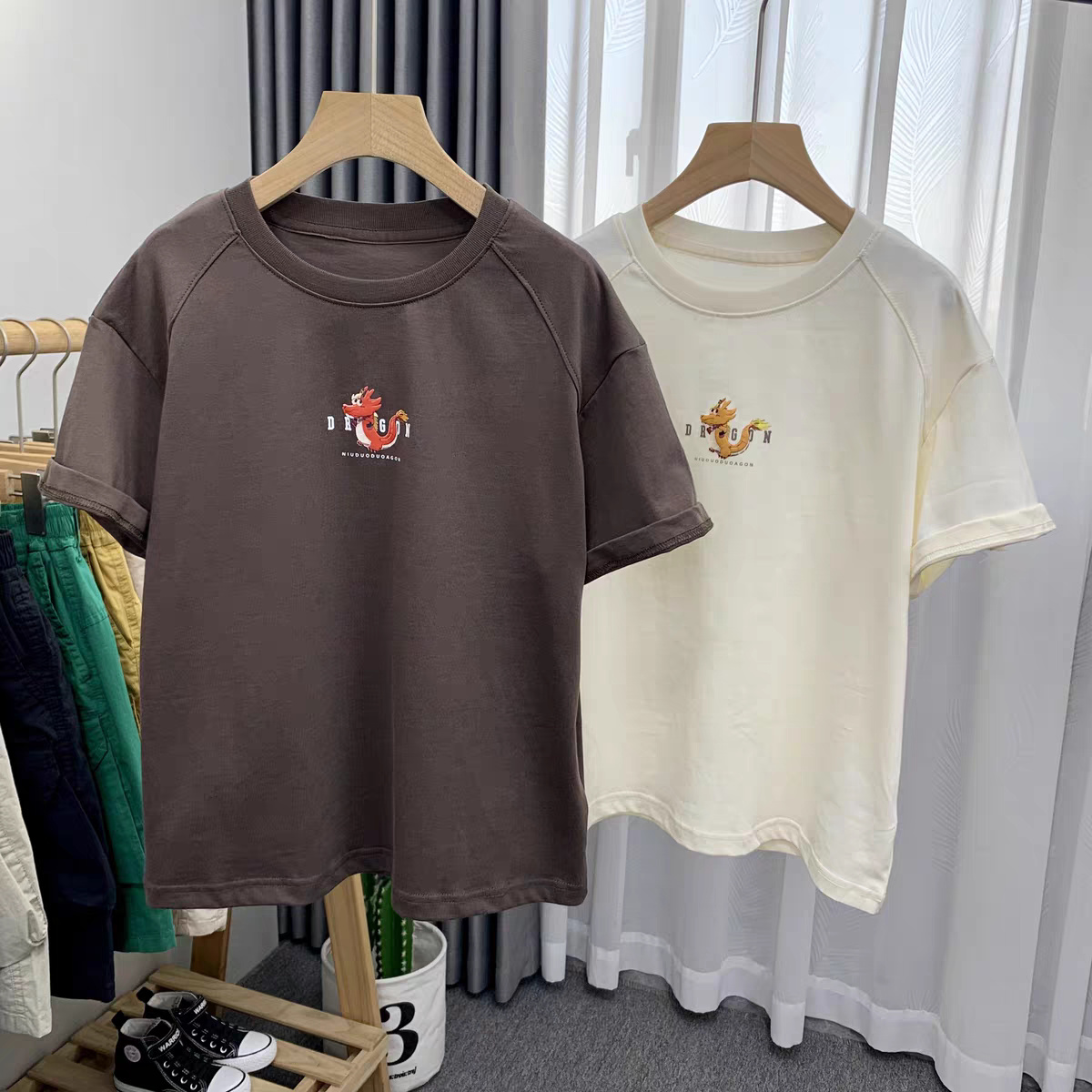 牛哆哆童装儿童韩版卡通t恤衫夏款男女童时尚洋气短袖53356