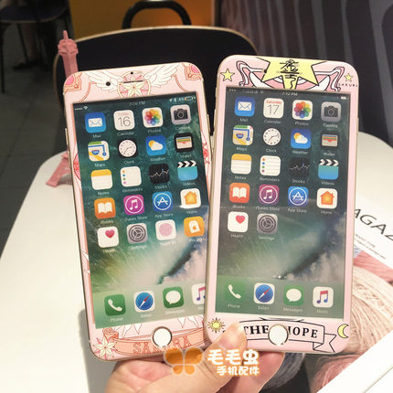 适用苹果6s/7/8plus小樱库洛牌钢化彩膜iphoneXS max手机膜11/12