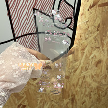 kitty适用苹果4/4S/5/5S卡通凯蒂猫透明高清钢化玻璃贴膜新款iPhone6s/7/8plus半屏手机彩膜SE2/3