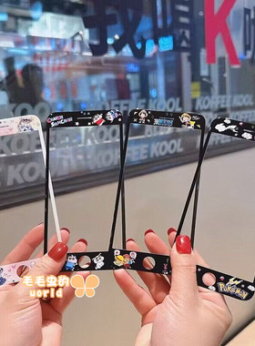 蜡笔小新适用苹果6s/7/8卡通皮卡丘钢化玻璃贴膜新款路飞iPhone6/7/8plus动漫黑色全屏手机彩膜史迪仔SE2
