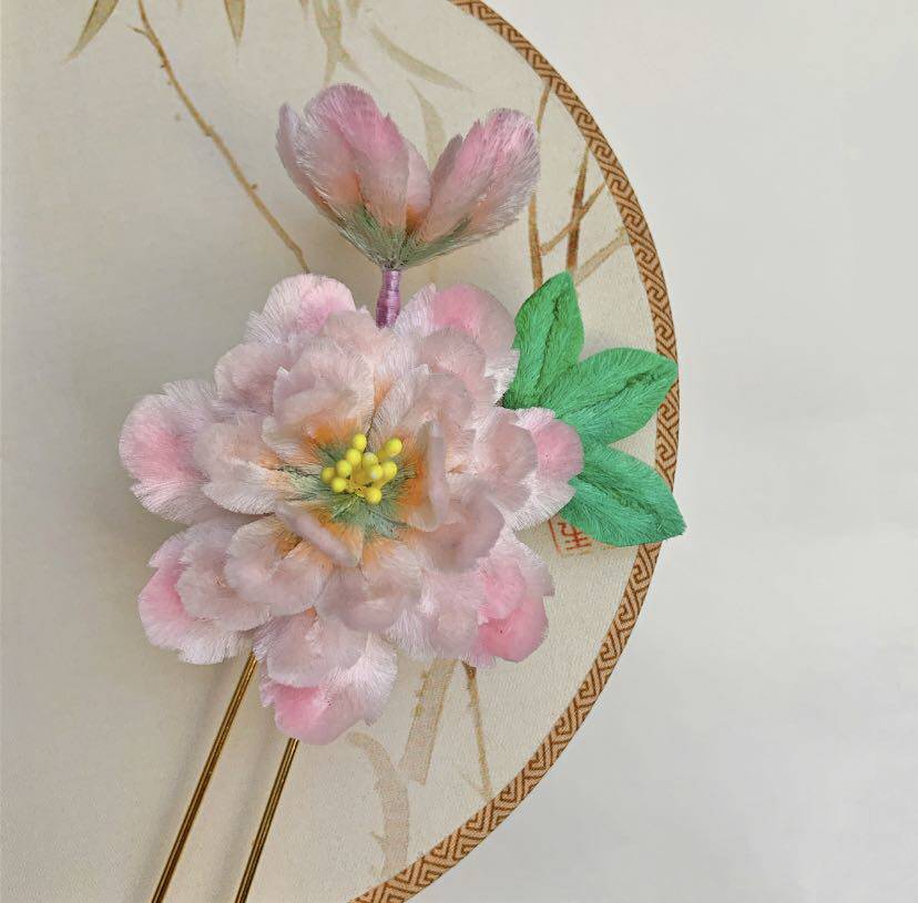 非遗绒花 桑蚕丝绒花 传统手工艺制作 影视摄影 头饰