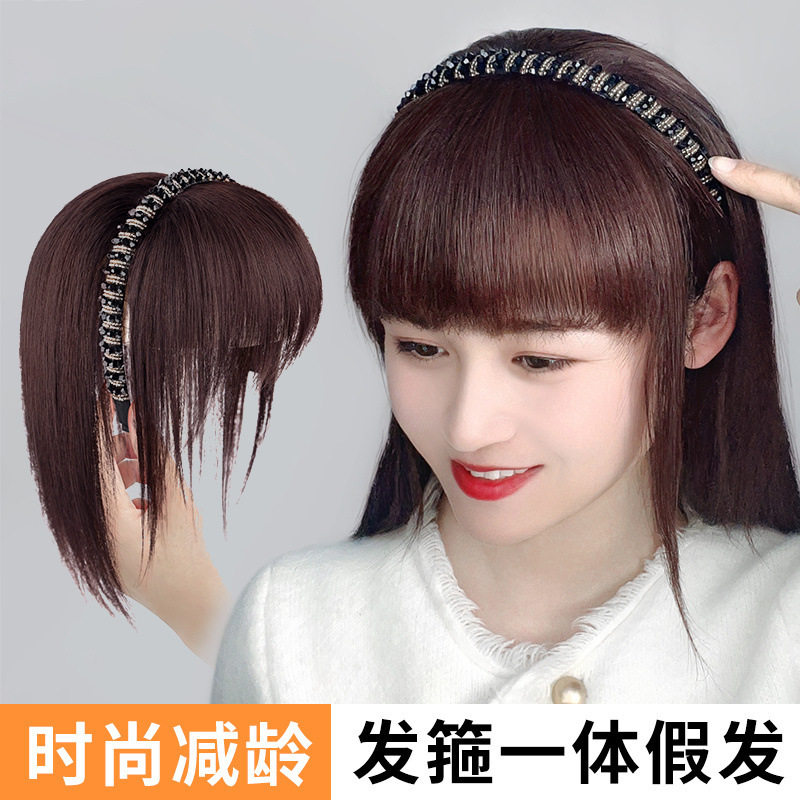 假发女发箍刘海一体3D头顶补发片遮白发发水钻发箍直发假发片,美发护发/假发,刘海片,淘宝优惠券,粉丝福利购,淘宝优惠卷