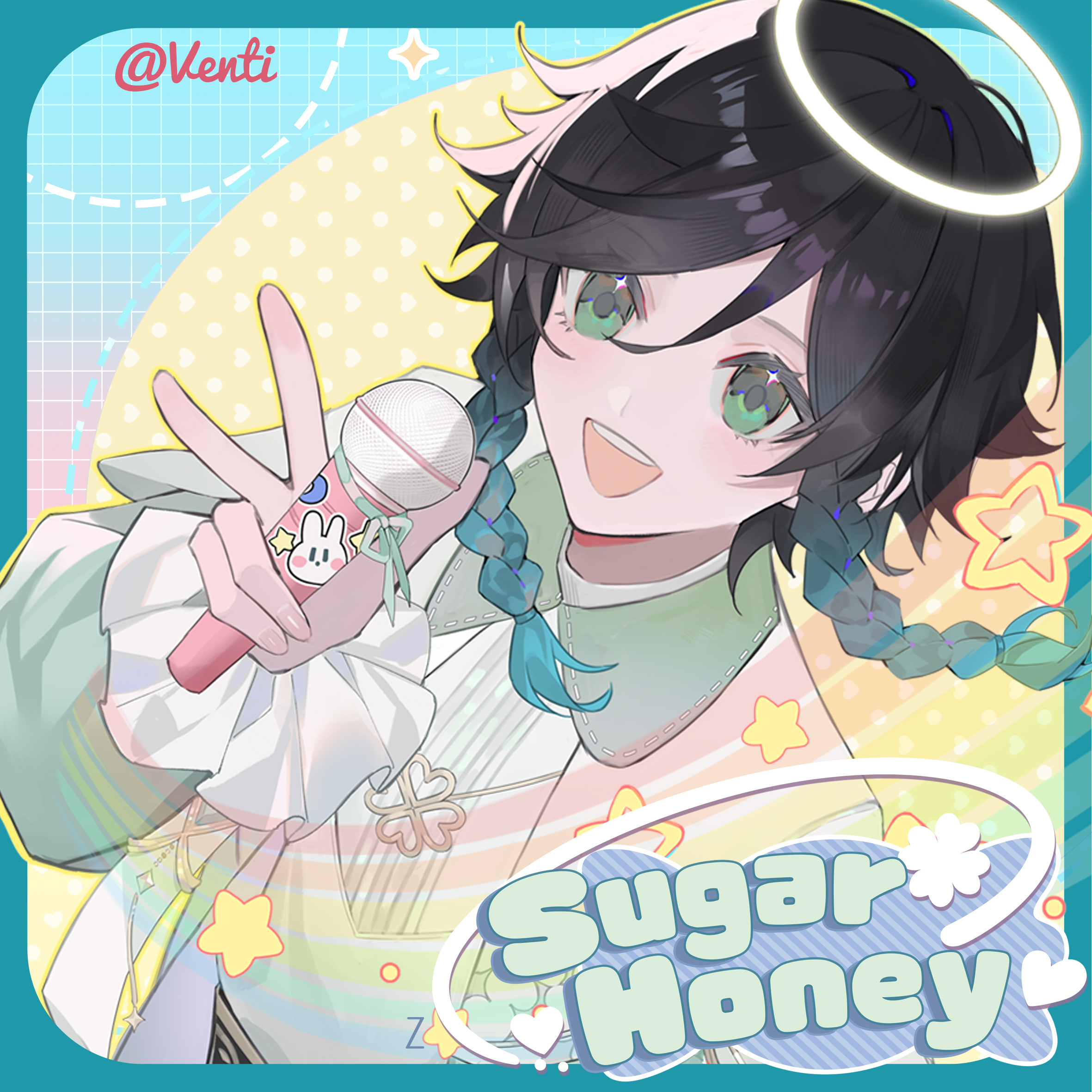 【原神同人寄售】Sugar Honey-温迪-idol主题 色纸徽章镭射票流麻